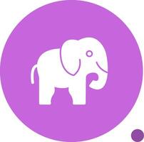 Elephant Glyph Shadow Icon vector