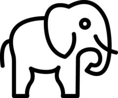 icono de línea de elefante vector