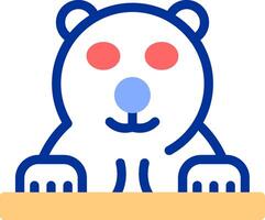 polar oso color lleno icono vector