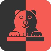 Polar Bear Red Inverse Icon vector