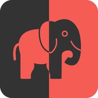 Elephant Red Inverse Icon vector