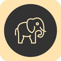 Elephant Linear Round Icon vector