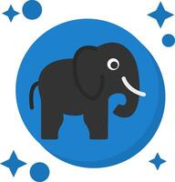 Elephant Tailed Color Icon vector