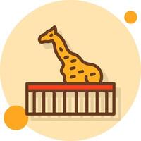 Giraffe Filled Shadow Cirlce Icon vector