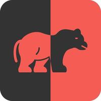 Bear Red Inverse Icon vector