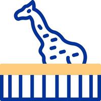 jirafa color lleno icono vector