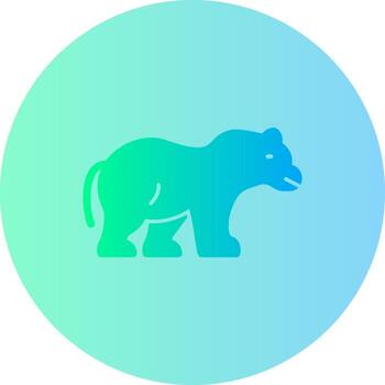 Bear Gradient Circle Icon vector
