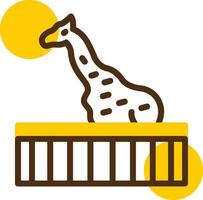 Giraffe Yellow Lieanr Circle Icon vector