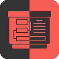 Project Plan Red Inverse Icon vector
