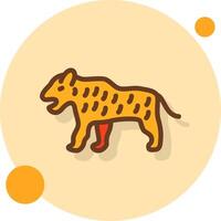 Tigre lleno sombra cirlce icono vector