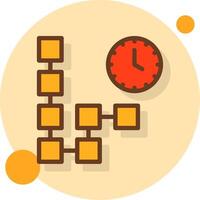 Timeline Filled Shadow Cirlce Icon vector