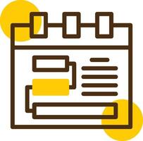 Calendar Yellow Lieanr Circle Icon vector