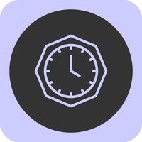 Clock Linear Round Icon vector