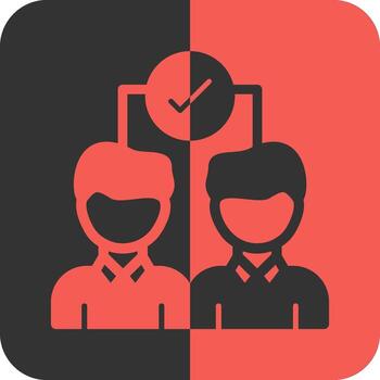 equipo rojo inverso icono vector