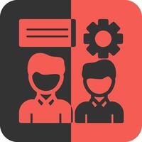 Collaboration Red Inverse Icon vector