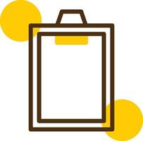 Clipboard Yellow Lieanr Circle Icon vector