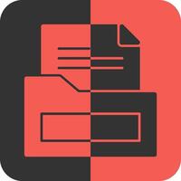 File Folder Red Inverse Icon vector