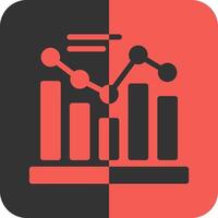 Graph Red Inverse Icon vector