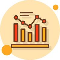 Graph Filled Shadow Cirlce Icon vector