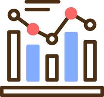 Graph Color Filled Icon vector