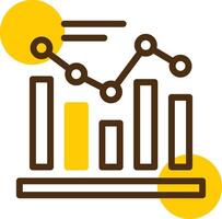 Graph Yellow Lieanr Circle Icon vector