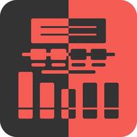 Bar Chart Red Inverse Icon vector