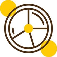 Pie Chart Yellow Lieanr Circle Icon vector