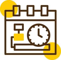 Deadline Yellow Lieanr Circle Icon vector