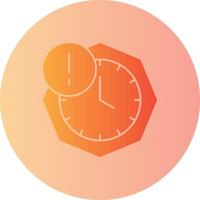 Clock with Deadline Gradient Circle Icon vector