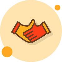 Handshake Filled Shadow Cirlce Icon vector