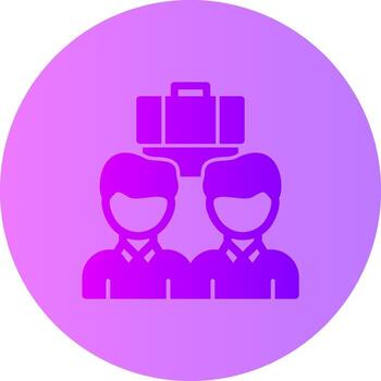trabajo en equipo degradado circulo icono vector