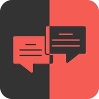 Chat Bubble Red Inverse Icon vector
