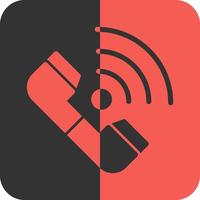Phone Red Inverse Icon vector