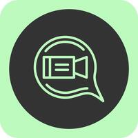 Video Call Linear Round Icon vector