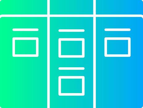 Kanban tablero sólido multi degradado icono vector