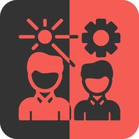 Collaboration Tools Red Inverse Icon vector