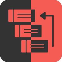 Backlog Red Inverse Icon vector