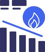 Burn Down Chart Solid Two Color Icon vector