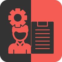 Project Manager Red Inverse Icon vector