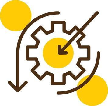alcance amarillo mentir circulo icono vector
