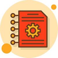 Resource Planning Filled Shadow Cirlce Icon vector