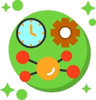 Time Tracking Tailed Color Icon vector