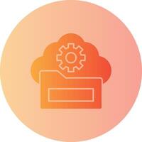 Cloud Storage Gradient Circle Icon vector