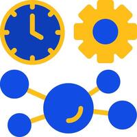 Time Tracking Flat Two color Icon vector