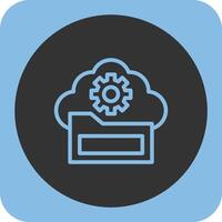 Cloud Storage Linear Round Icon vector