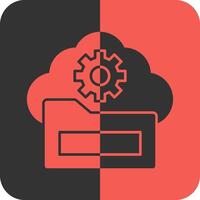 Cloud Storage Red Inverse Icon vector