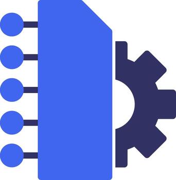tecnología sólido dos color icono vector