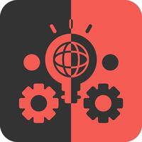 Innovation Red Inverse Icon vector