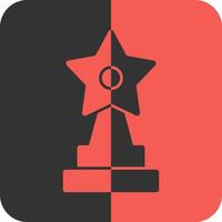 Trophy Red Inverse Icon vector