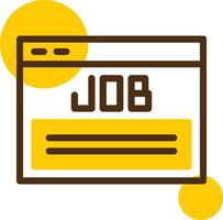 Job Listing Yellow Lieanr Circle Icon vector